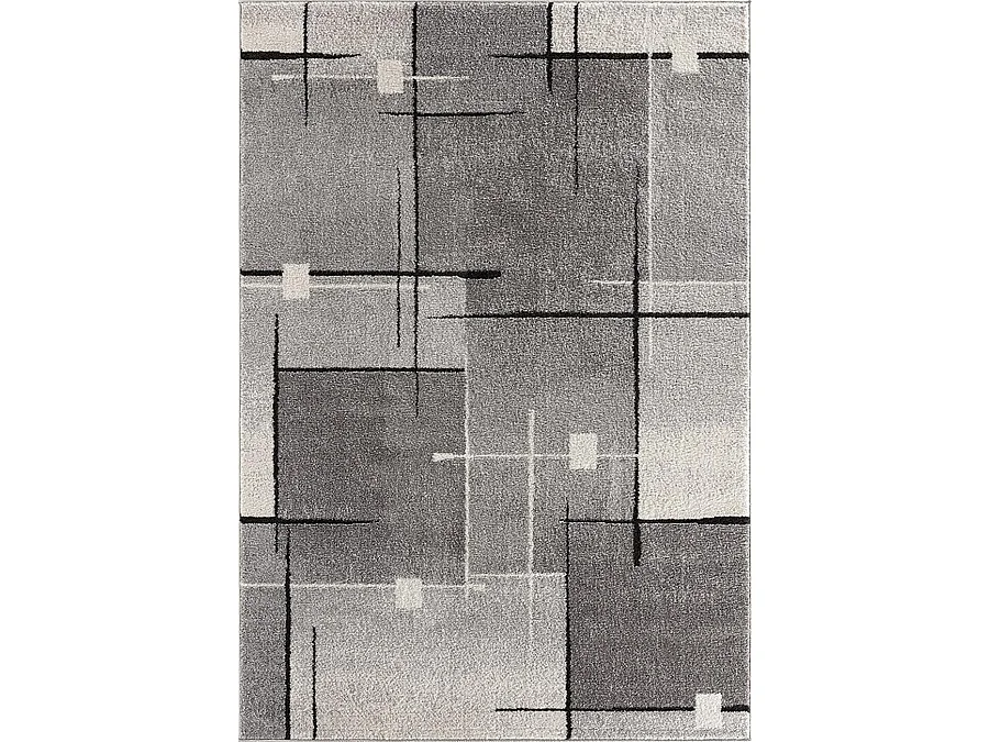 Tapis Pearl moderne salon poil court, Gris, 200 x 280 cm