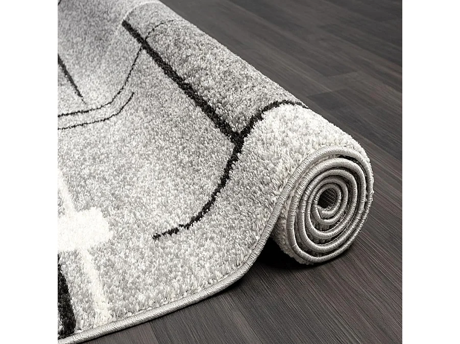 Tapis Pearl moderne salon poil court, Gris, 200 x 280 cm
