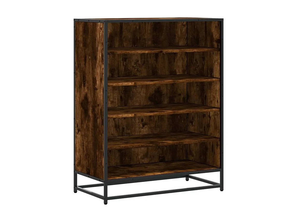 Meuble à chaussures chêne fumé bois d'ingénierie et métal