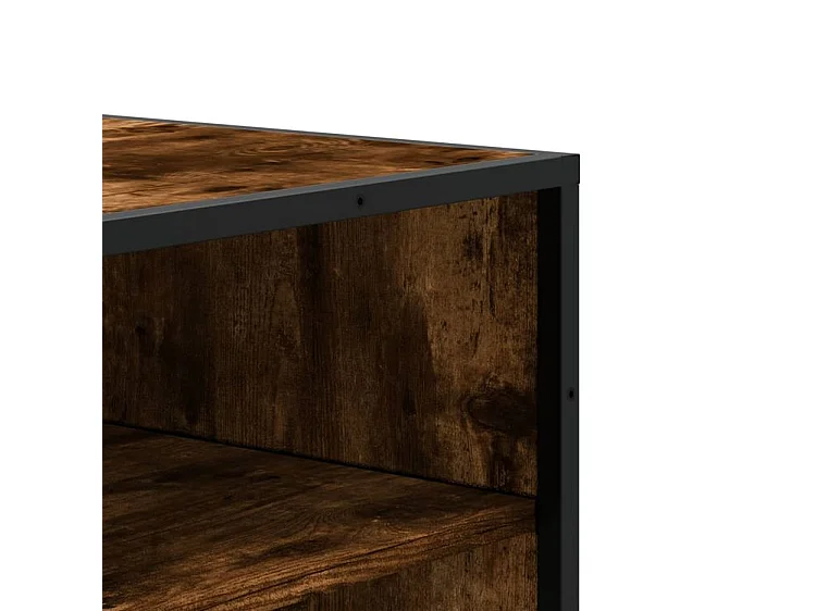 Meuble à chaussures chêne fumé bois d'ingénierie et métal