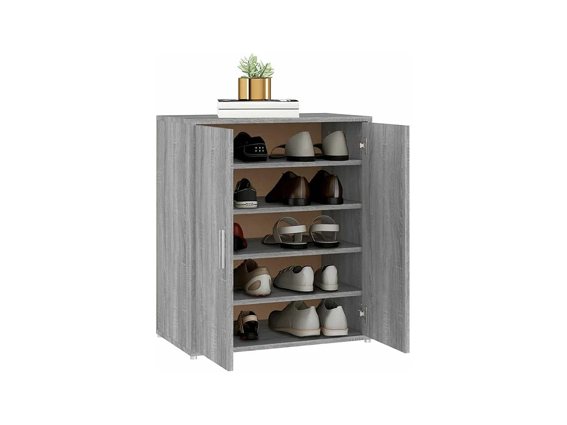 Meuble à chaussures Linka H 70cm – Design élégant et pratique-Couleur Chêne gris