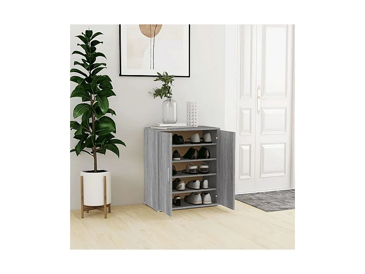 Meuble à chaussures Linka H 70cm – Design élégant et pratique-Couleur Chêne gris