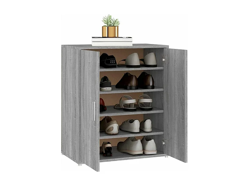 Meuble à chaussures Linka H 70cm – Design élégant et pratique-Couleur Chêne gris