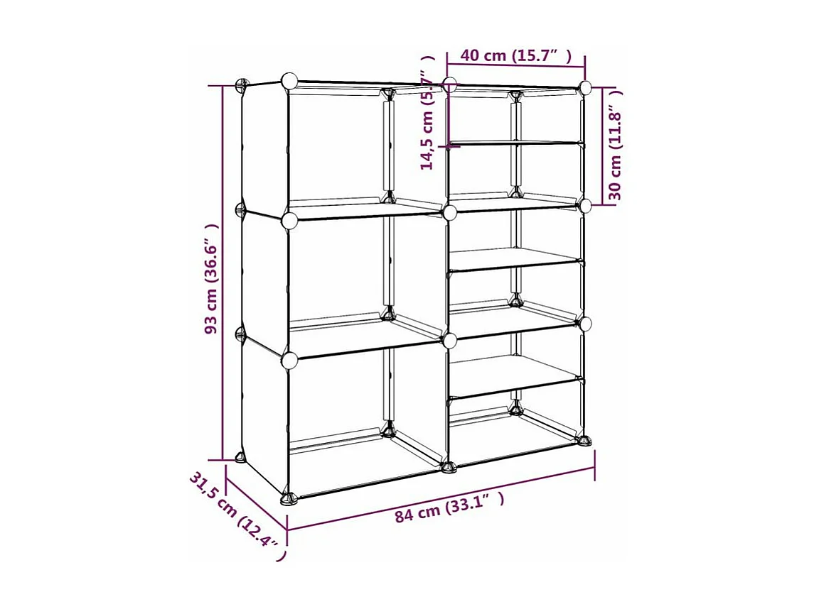 Étagère à chaussures Transparent 84x31,5x93 PP