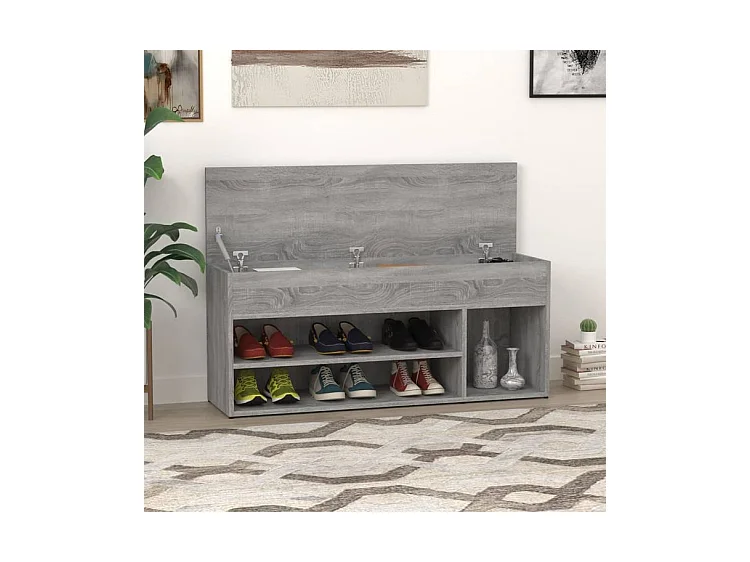 Banc à chaussures Sonoma gris 105x30x45 Bois d'ingénierie