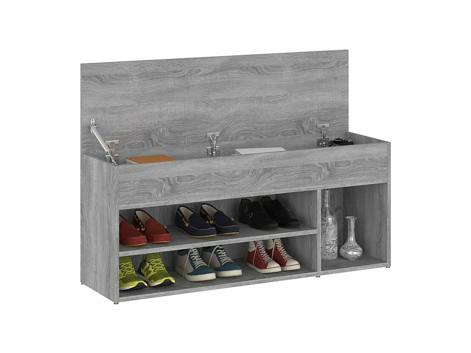 Banc à chaussures Sonoma gris 105x30x45 Bois d'ingénierie