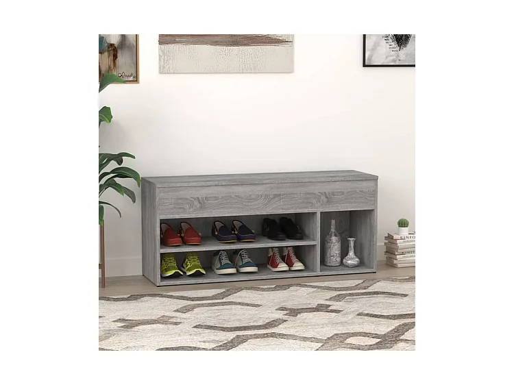 Banc à chaussures Sonoma gris 105x30x45 Bois d'ingénierie