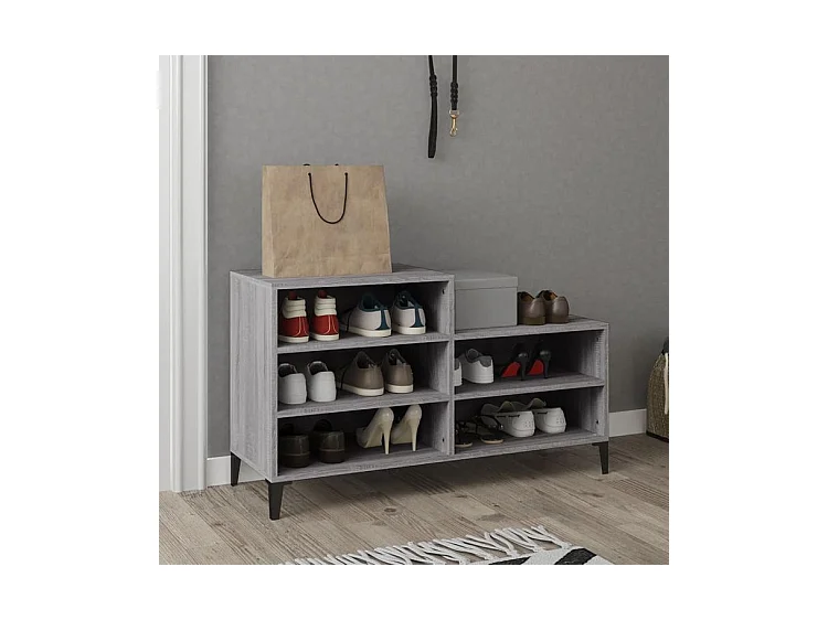 Armoire à chaussures Sonoma gris 102x36x60 Bois d'ingénierie