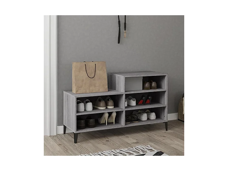 Armoire à chaussures Sonoma gris 102x36x60 Bois d'ingénierie