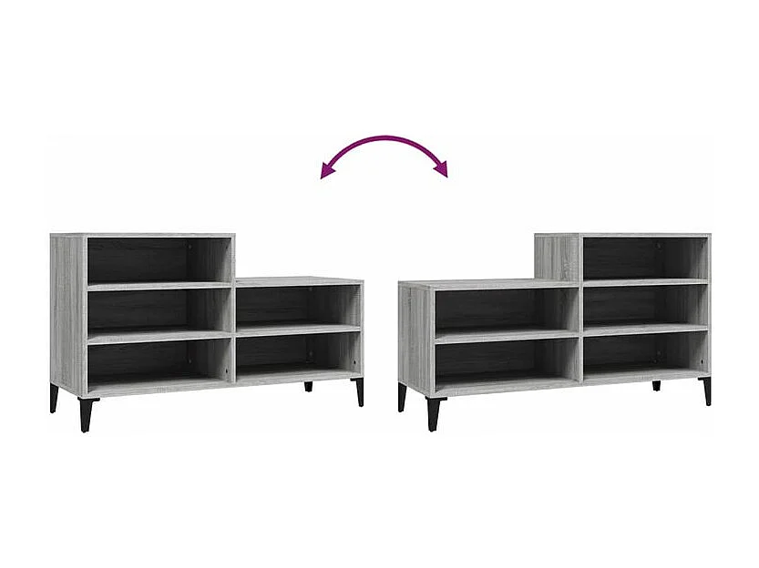 Armoire à chaussures Sonoma gris 102x36x60 Bois d'ingénierie