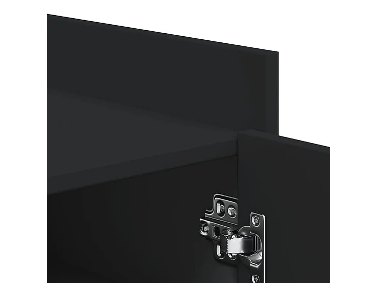 Armoire à chaussures en bois Lika L52xP37.5xH100 - Compacte et moderne-Couleur Noir