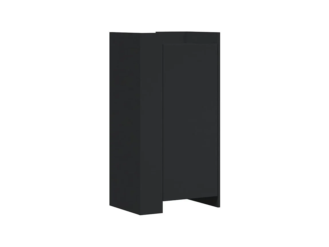 Armoire à chaussures en bois Lika L52xP37.5xH100 - Compacte et moderne-Couleur Noir