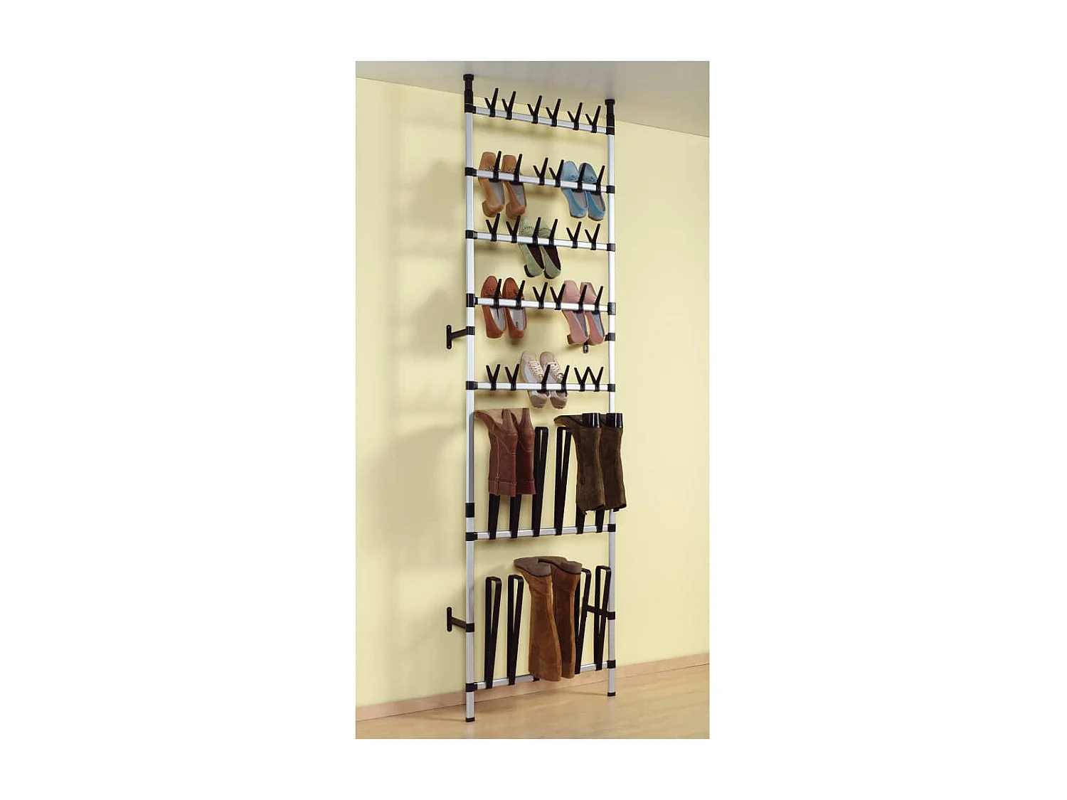 Étagère à chaussures télescopique avec barres Aluminium 3