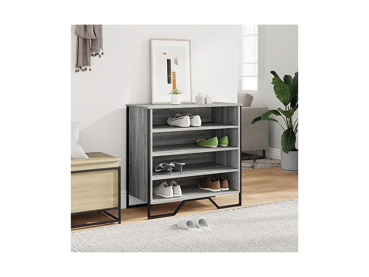 Armoire à chaussures sonoma gris 80x38x78 bois d'ingénierie