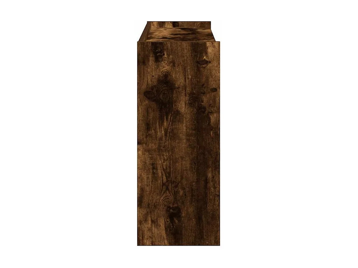 Étagère à chaussures en bois Manda L 80 x H 62cm - Rangement 3 niveaux-Couleur Marron fumé