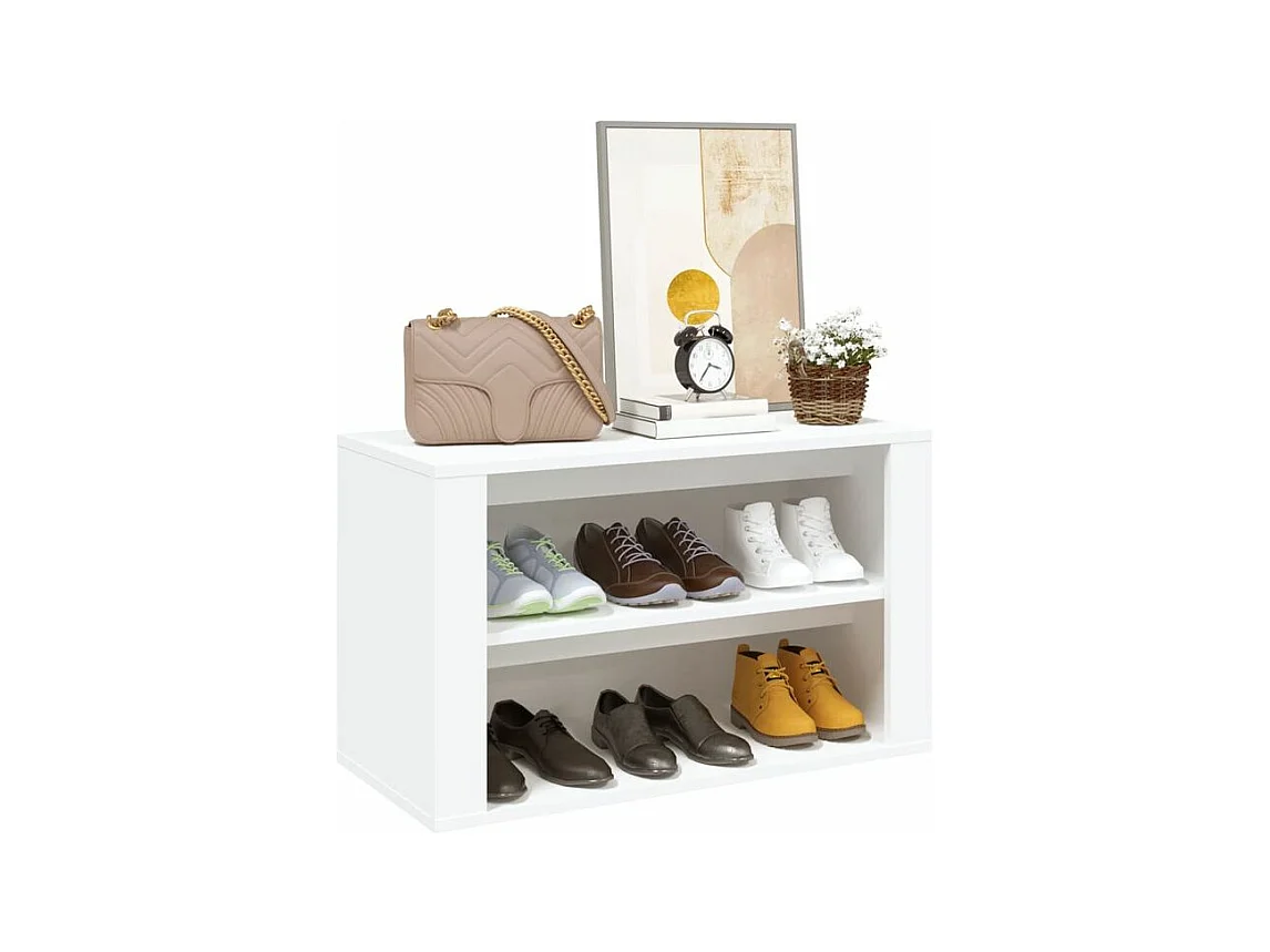 Étagère à chaussures 2 niveaux Padela – Praticité et élégance pour un intérieur bien rangé-Couleur Blanc