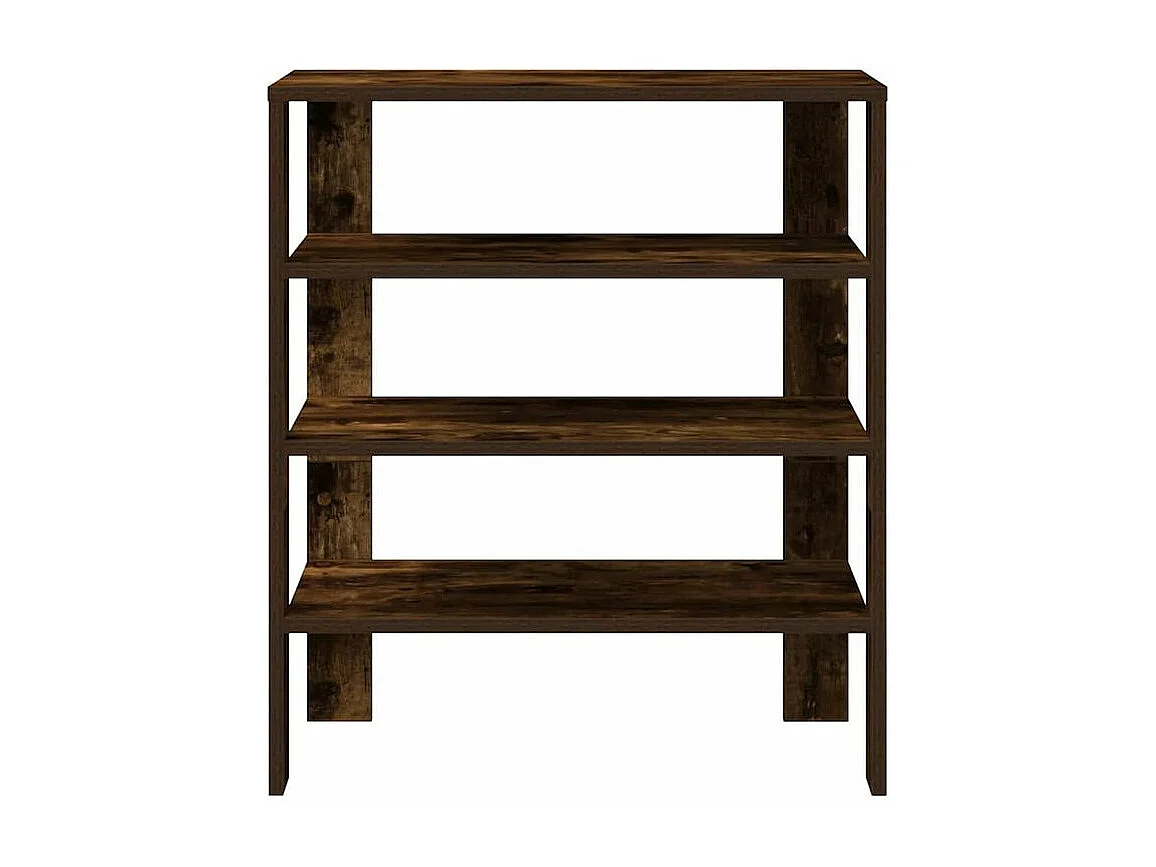 Étagère à chaussures chêne fumé 61x32x70 bois d'ingénierie