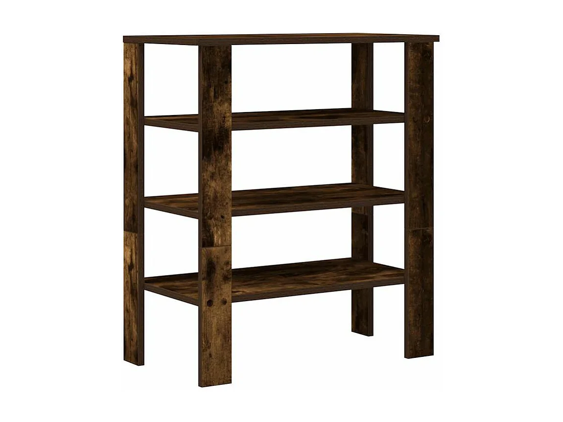 Étagère à chaussures chêne fumé 61x32x70 bois d'ingénierie