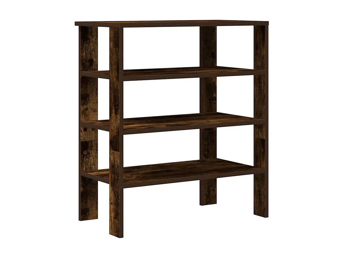 Étagère à chaussures chêne fumé 61x32x70 bois d'ingénierie