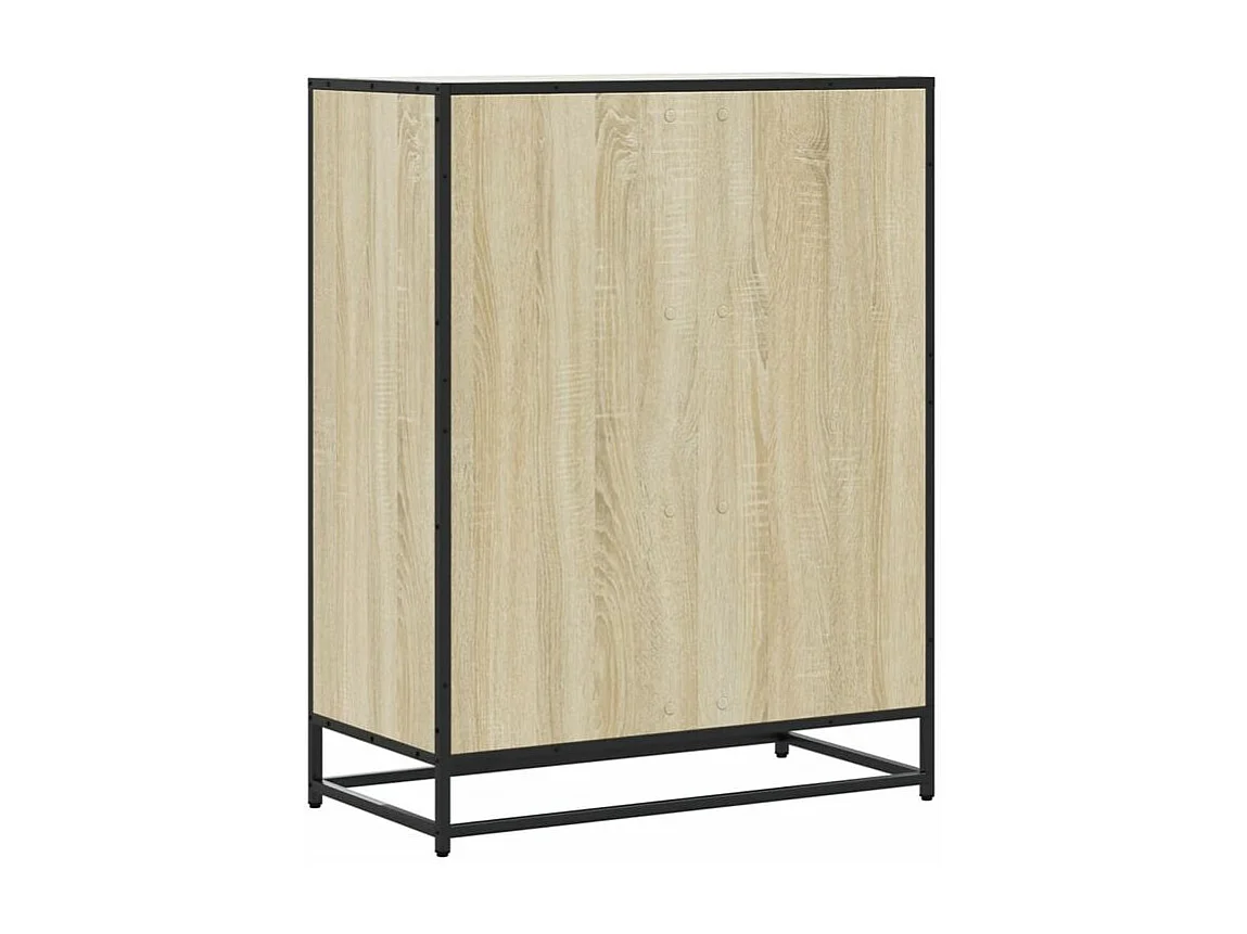 Armoire à chaussures chêne sonoma bois d'ingénierie et métal