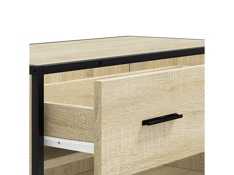 Armoire à chaussures chêne sonoma bois d'ingénierie et métal