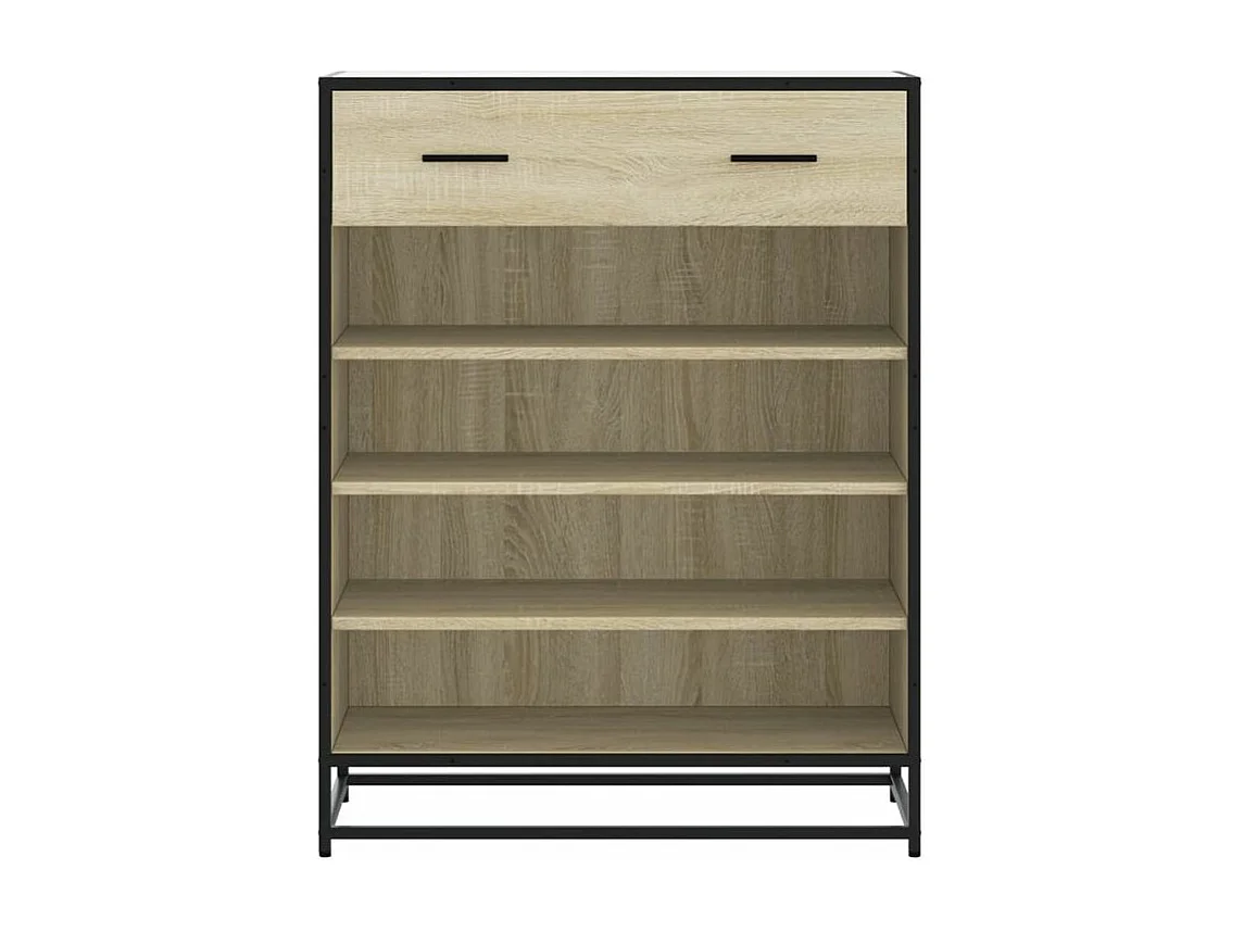 Armoire à chaussures chêne sonoma bois d'ingénierie et métal