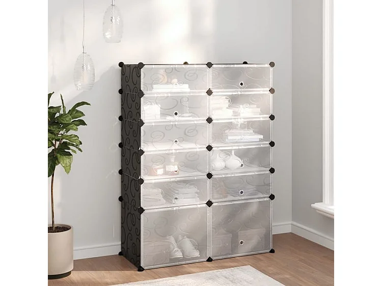 Étagère à chaussures Noir 94x37x125 PP