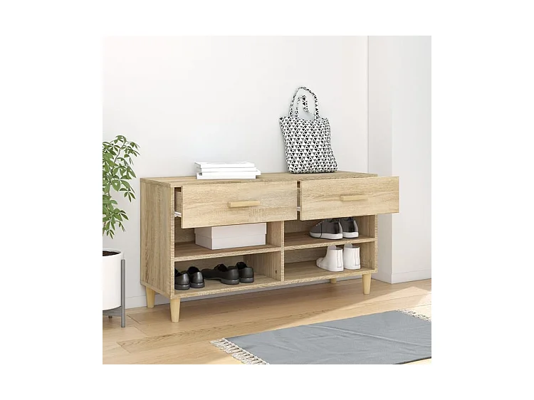 Armoire à chaussures Chêne sonoma 102x35x55 Bois d'ingénierie