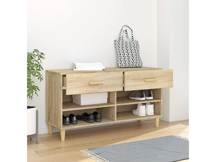 Armoire à chaussures Chêne sonoma 102x35x55 Bois d'ingénierie