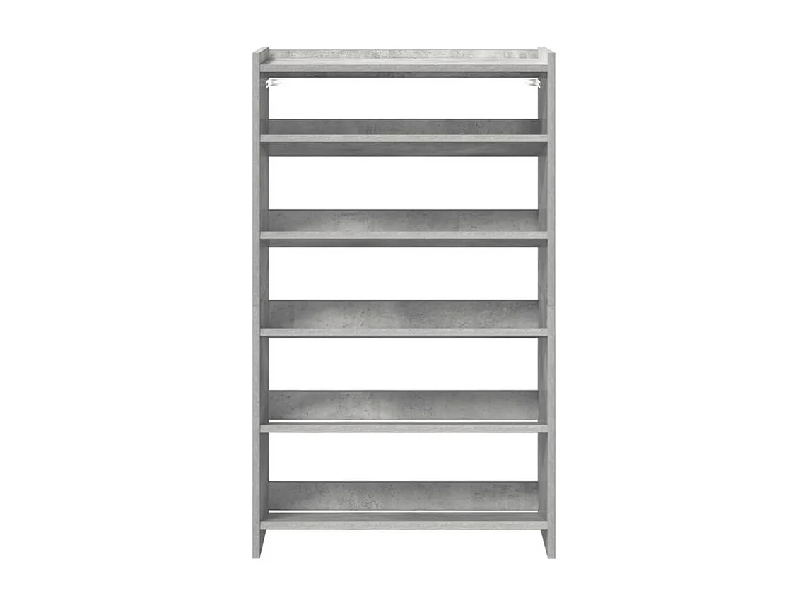Étagère à chaussures gris béton 80x25x61,5 bois d'ingénierie