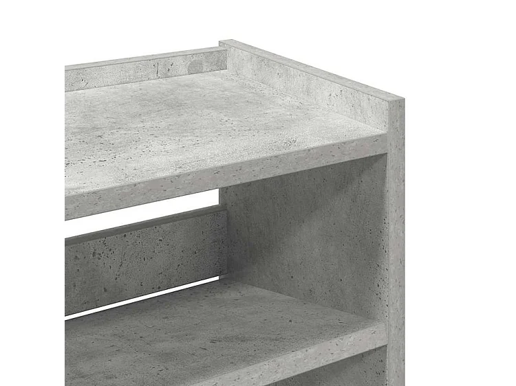 Étagère à chaussures gris béton 80x25x61,5 bois d'ingénierie