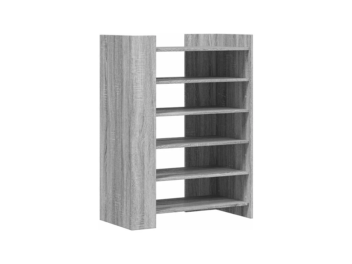 Etagères à chaussures en bois Lizza L75xH100xP38 – Élégance et praticité-Couleur Chêne gris