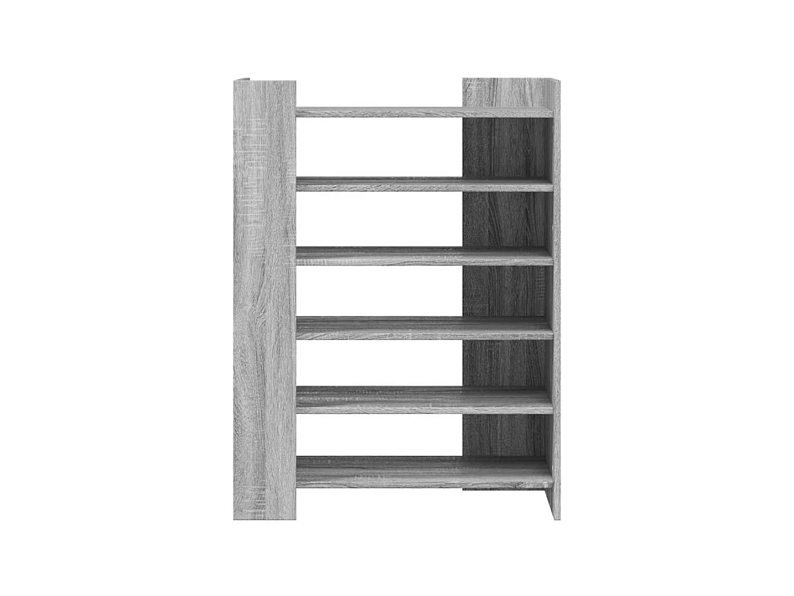 Etagères à chaussures en bois Lizza L75xH100xP38 – Élégance et praticité-Couleur Chêne gris