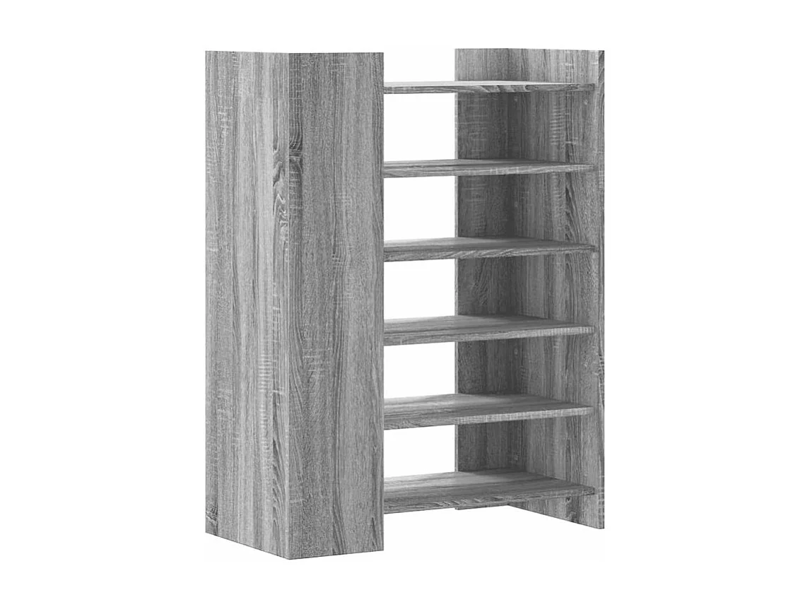 Etagères à chaussures en bois Lizza L75xH100xP38 – Élégance et praticité-Couleur Chêne gris