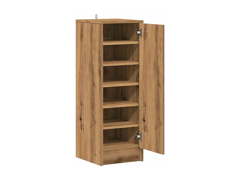 Armoire à chaussures en bois Kompo L32xP35xH92 - Sobre et discréte-Couleur Marron clair