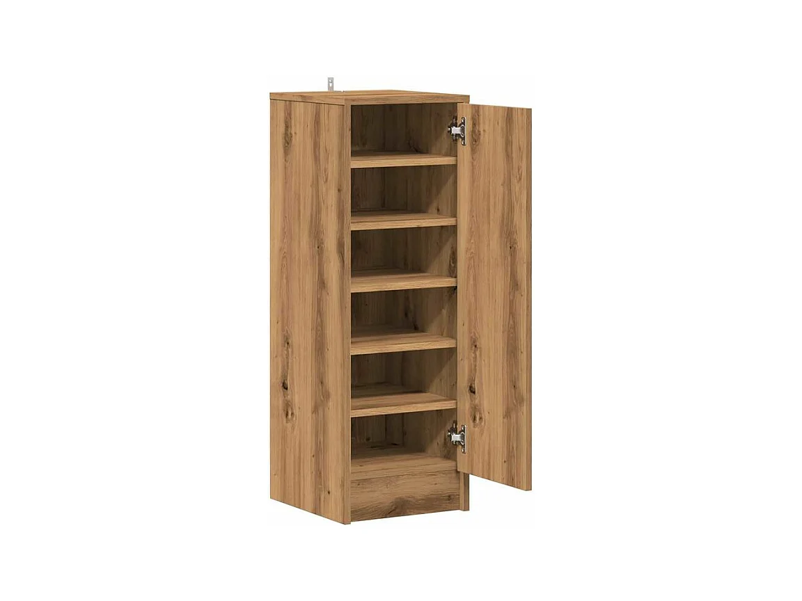 Armoire à chaussures en bois Kompo L32xP35xH92 - Sobre et discréte-Couleur Marron clair