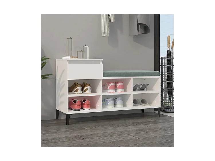 Armoire à chaussures Blanc 102x36x60 Bois d'ingénierie