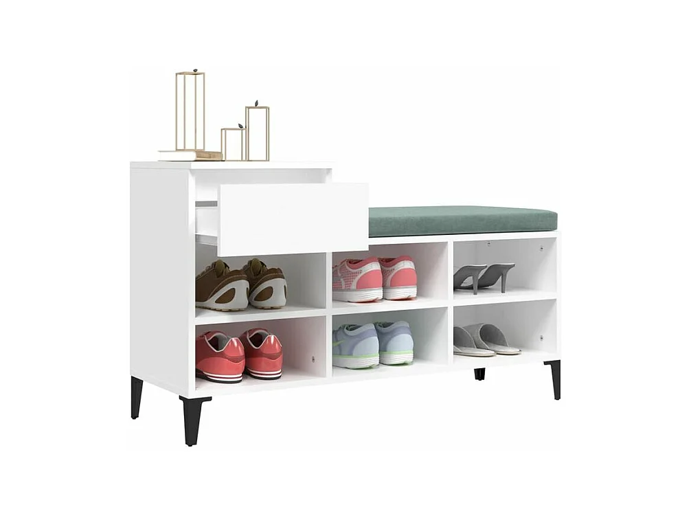 Armoire à chaussures Blanc 102x36x60 Bois d'ingénierie