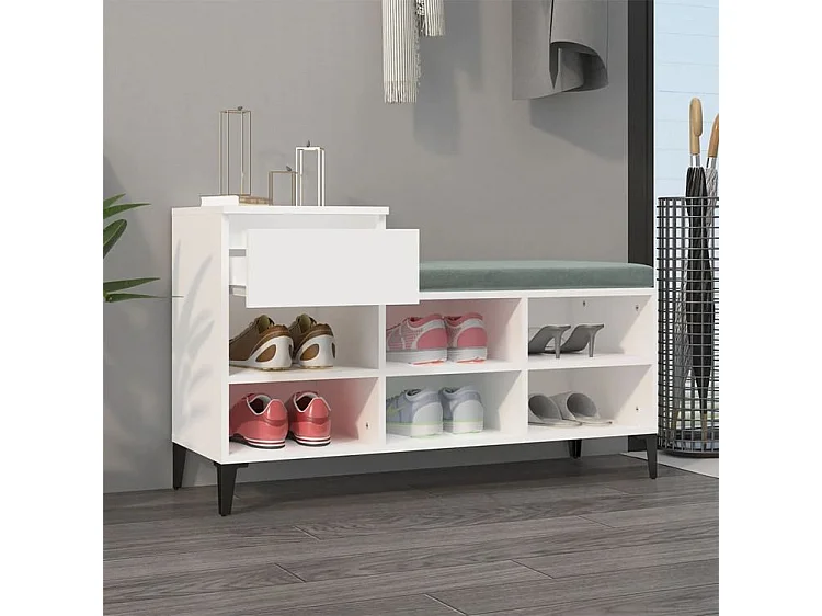 Armoire à chaussures Blanc 102x36x60 Bois d'ingénierie