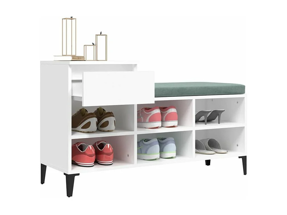 Armoire à chaussures Blanc 102x36x60 Bois d'ingénierie