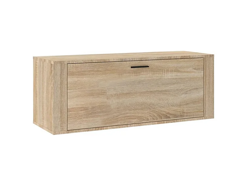 Armoire à chaussures murale en bois Luiza L100xH38xP35 – Élégance et fonctionnalité-Couleur Chêne clair