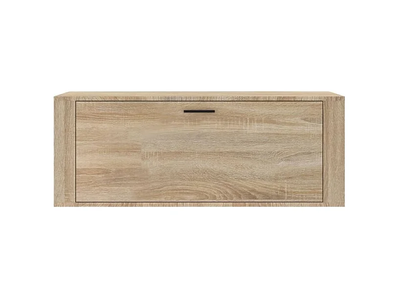 Armoire à chaussures murale en bois Luiza L100xH38xP35 – Élégance et fonctionnalité-Couleur Chêne clair