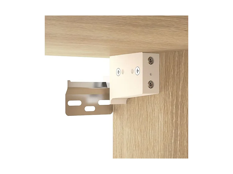 Armoire à chaussures murale en bois Luiza L100xH38xP35 – Élégance et fonctionnalité-Couleur Chêne clair