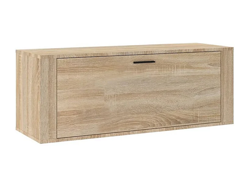Armoire à chaussures murale en bois Luiza L100xH38xP35 – Élégance et fonctionnalité-Couleur Chêne clair