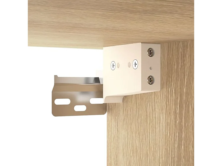 Armoire à chaussures murale en bois Luiza L100xH38xP35 – Élégance et fonctionnalité-Couleur Chêne clair