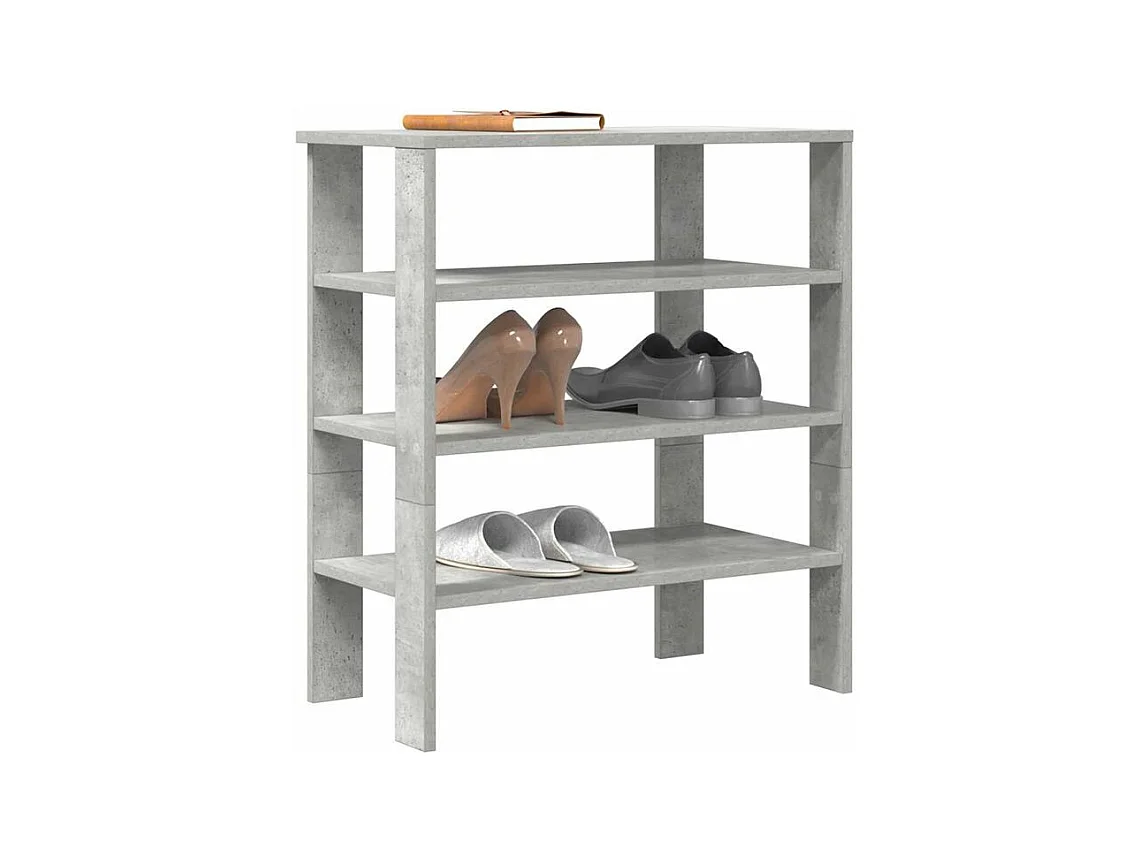 Étagère à chaussures gris béton 61x32x70 bois d'ingénierie