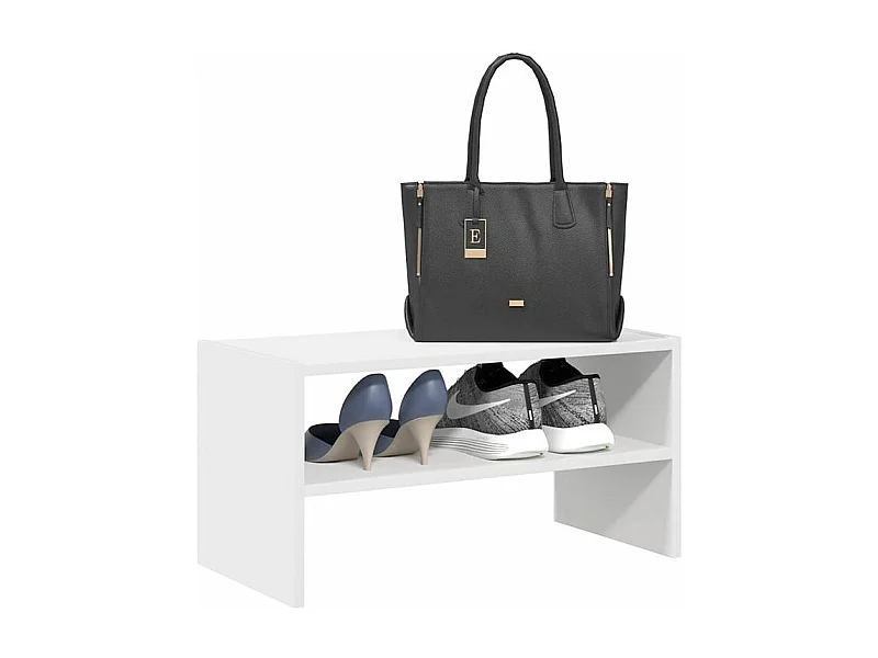 Étagère à chaussures 2 niveaux empilable – Solution Flexible et élégante pour le rangement-Couleur Blanc