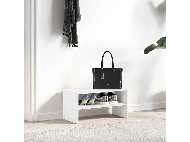 Étagère à chaussures 2 niveaux empilable – Solution Flexible et élégante pour le rangement-Couleur Blanc