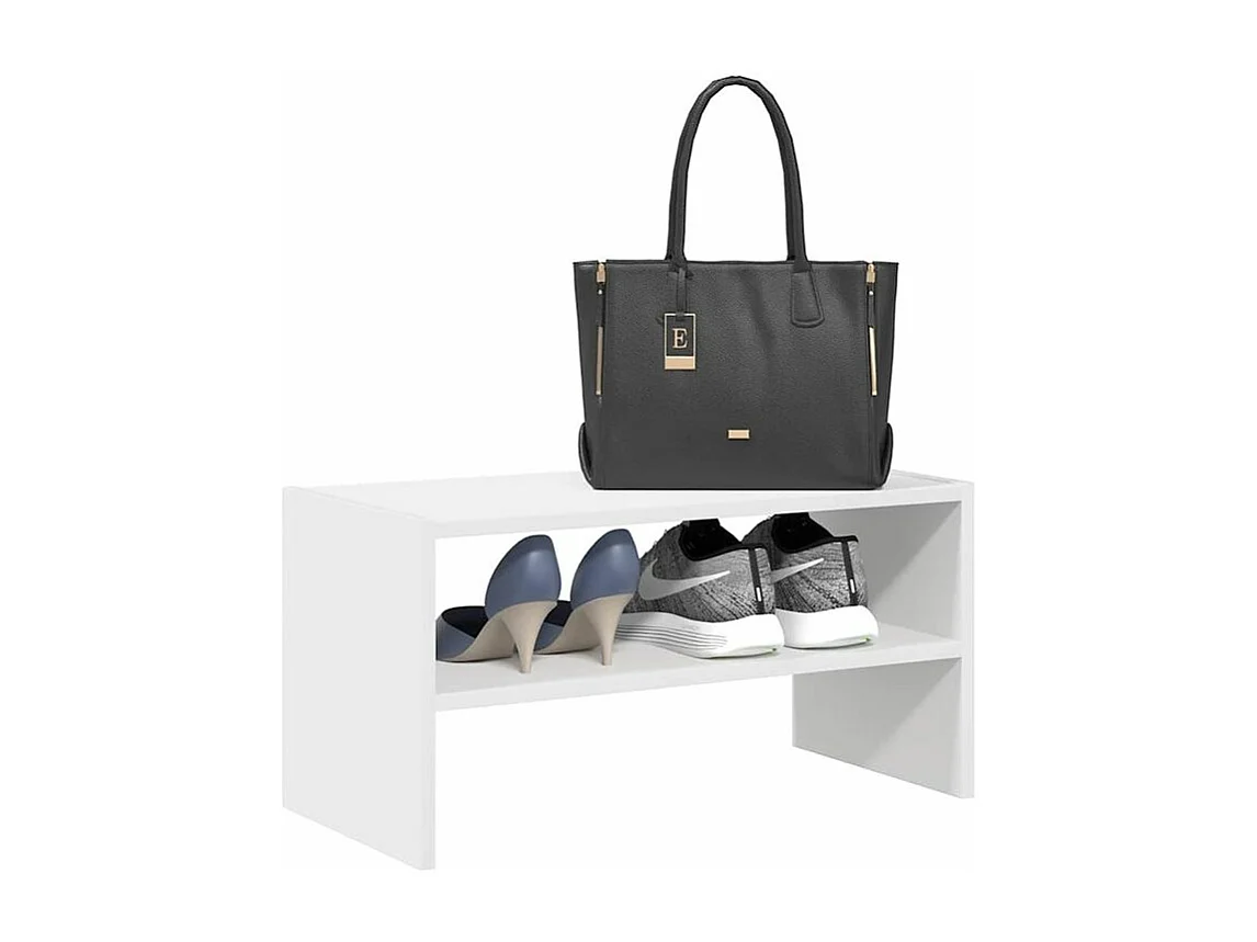 Étagère à chaussures 2 niveaux empilable – Solution Flexible et élégante pour le rangement-Couleur Blanc