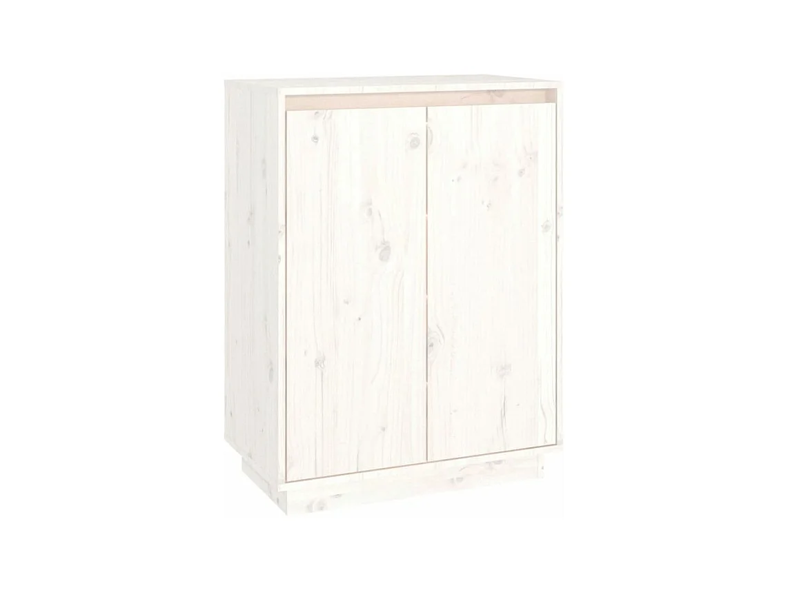 Armoire à chaussures Blanc 60x35x80 Bois de pin massif
